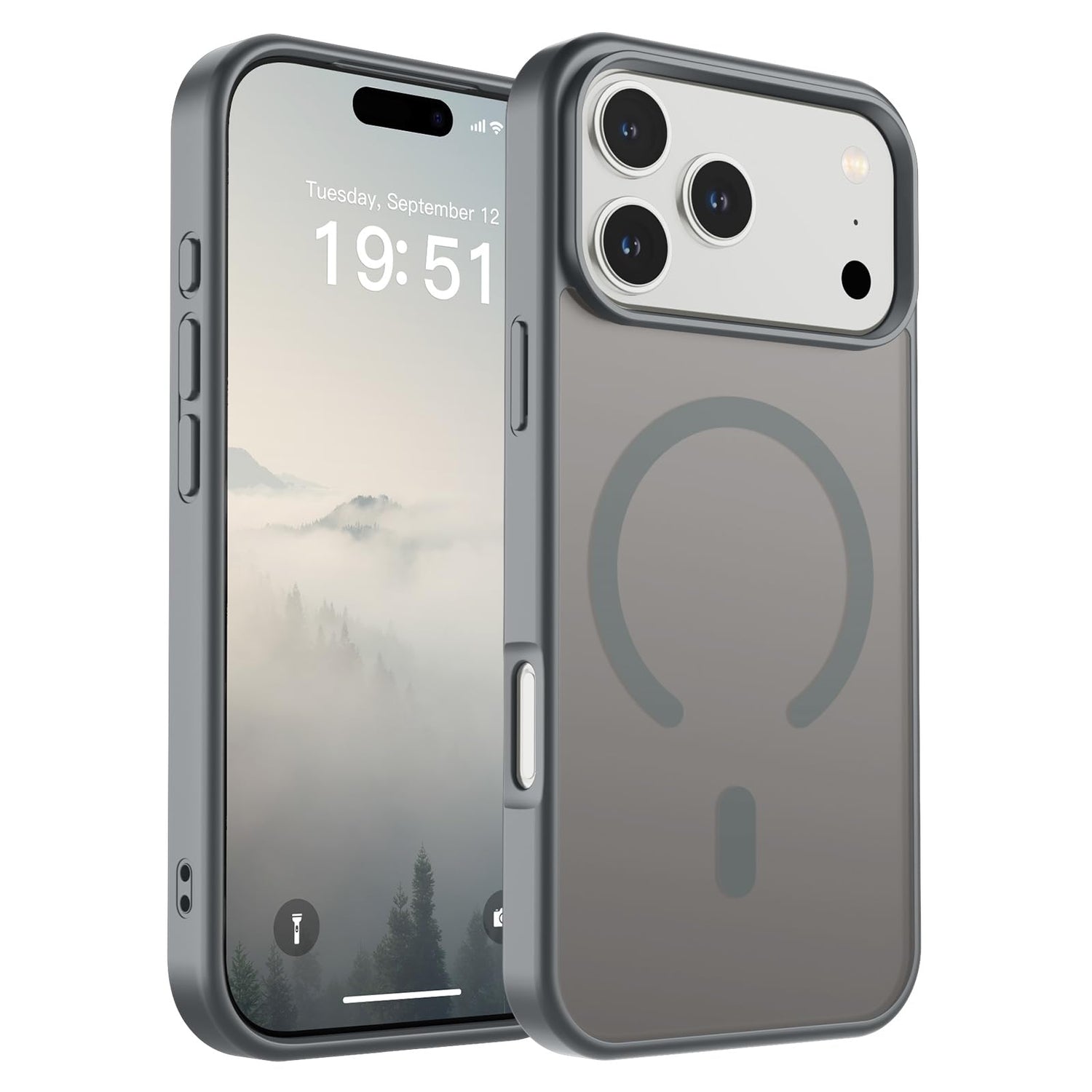 SUPFINE Magnetic for iPhone 17 Case (Compatible with MagSafe)(Military Grade Drop Protection) Translucent Matte Shockproof with Anti-Fingerprint Phone Cover,Black
