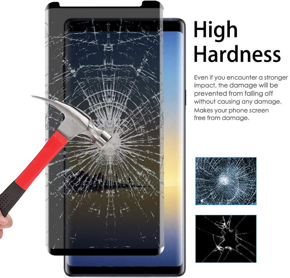 [2 Pack] AOKER for Galaxy Note 8 / Note 9 Privacy Screen Protector Tempered Glass Film, 3D Curved Edge Case Friendly Easy Install Anti Spy/Scratch Compatible Samsung Galaxy Note 8 / Note 9