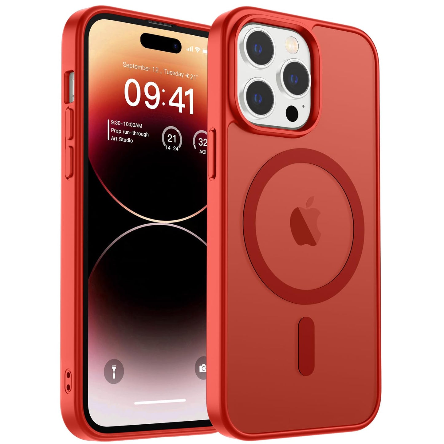 Magnetic for iPhone 17 Case, Upgraded [Camera Control Button] [Full Camera Protection] [with 1 Screen Protector] Translucent Matte Shockproof Protective Phone Cover, Mist Blue
