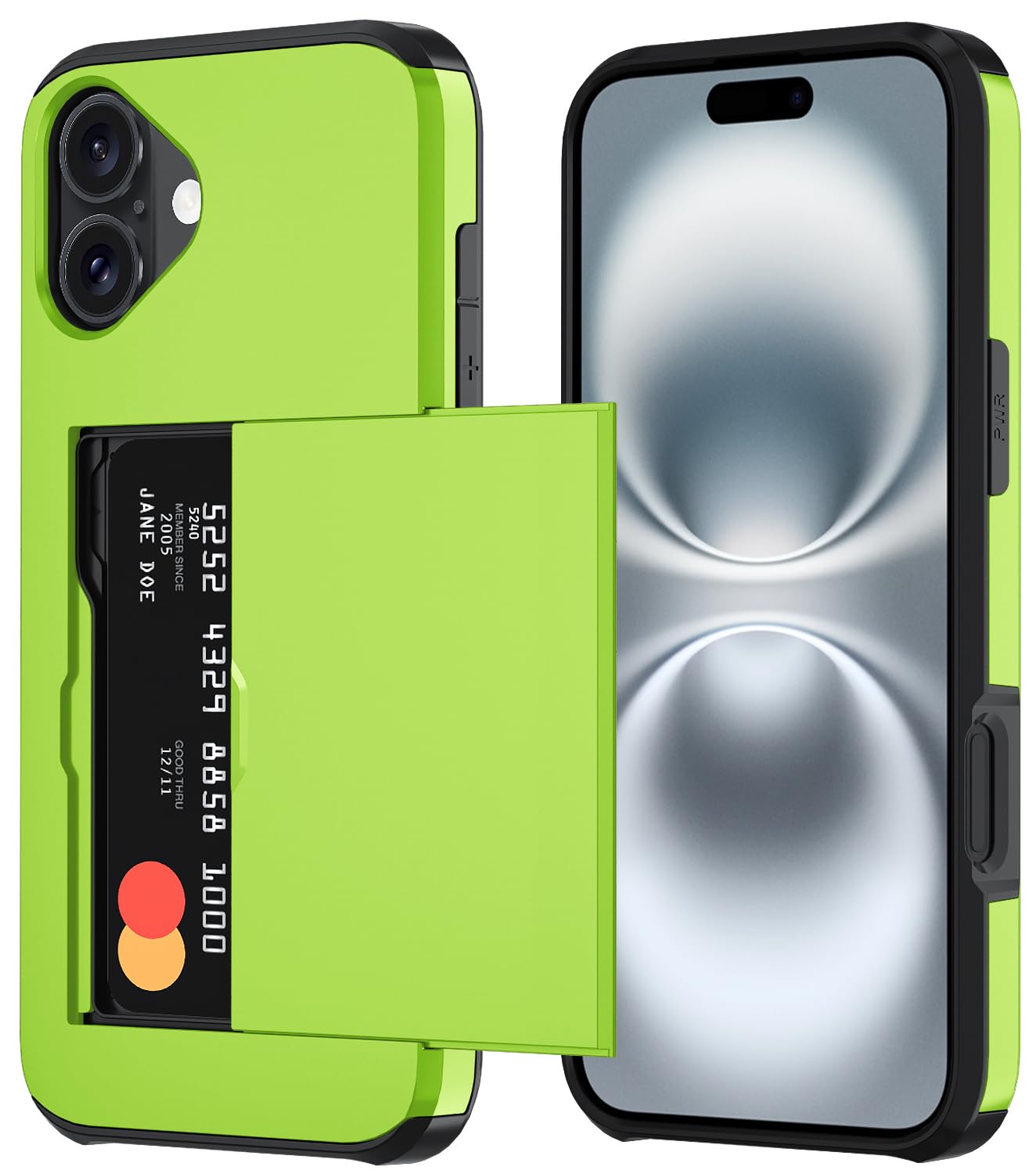 Qinmay Compatible with iPhone 17 Case Wallet,Built-in Card Holder, Heavy Duty Protective Dual Layer Shockproof Hidden Card Slot Slim Wallet Phone Cover for iPhone 17 ，Black
