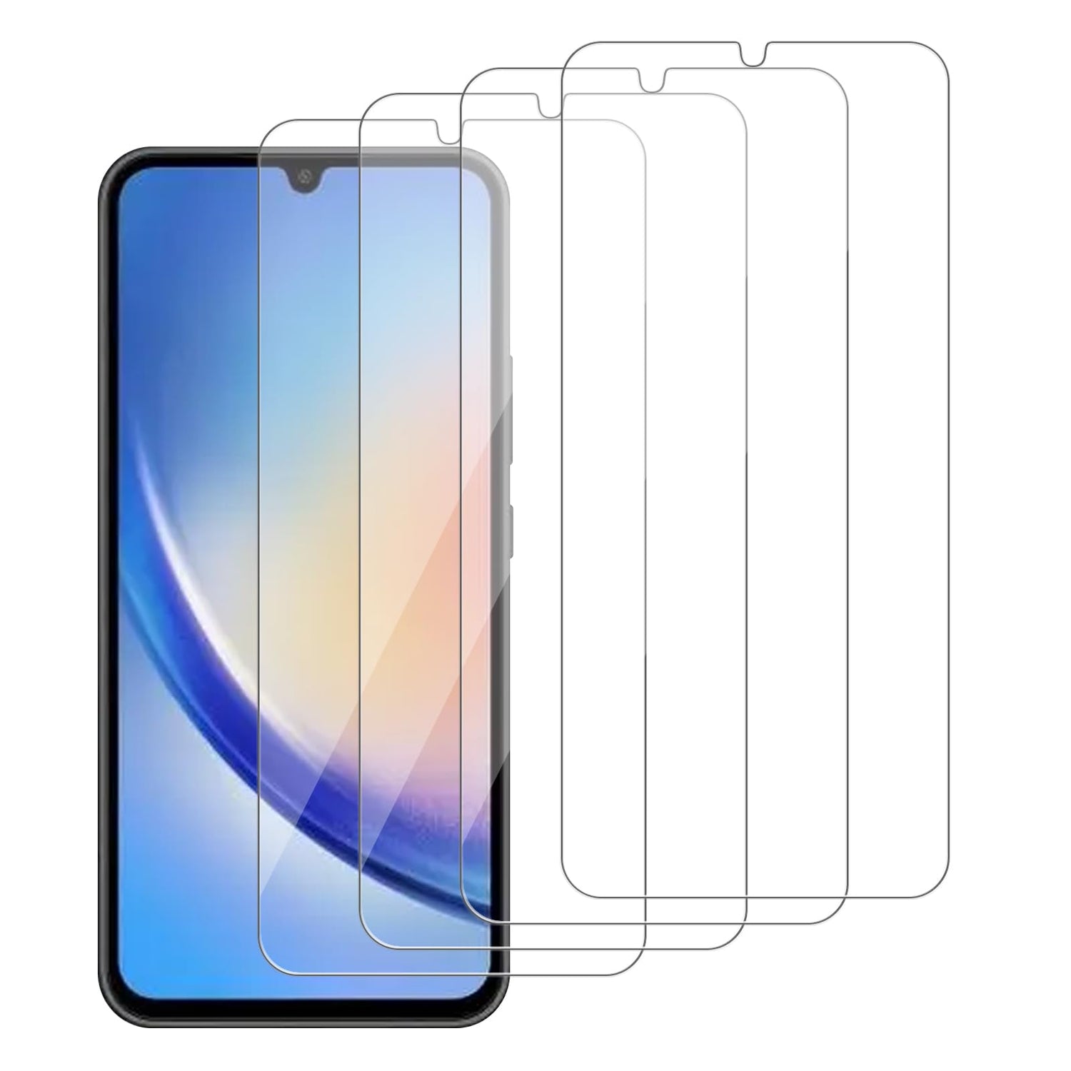 4 Pack Glass Screen Protector Compatible for Samsung Galaxy A25 5G / SM-A256E [9H Hardness]-HD Screen Tempered Glass, Scratch Resistant,Easy Install [Case Friendly]