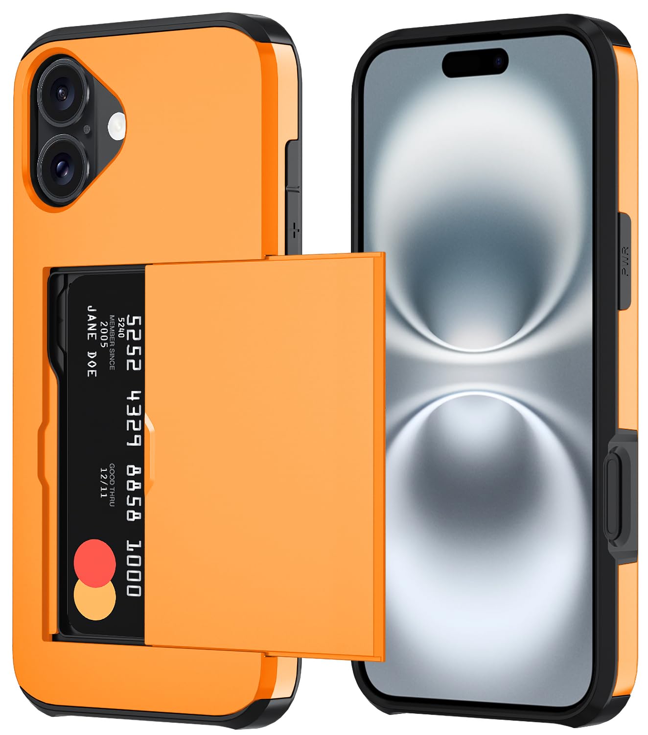 Qinmay Compatible with iPhone 17 Case Wallet,Built-in Card Holder, Heavy Duty Protective Dual Layer Shockproof Hidden Card Slot Slim Wallet Phone Cover for iPhone 17 ，Black