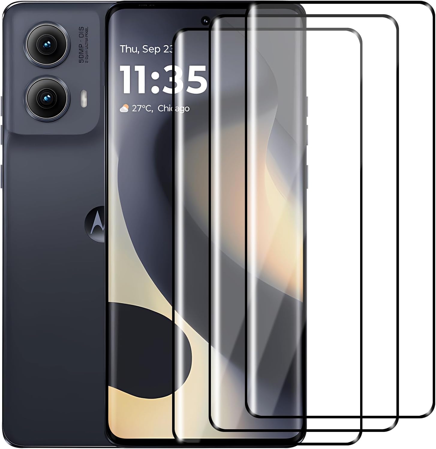 (3 Pack) For Motorola Edge 2024 Screen Protector，HD-Clear Tempered Glass Screen Protector [3D Touch][Bubble-Free][Anti-Scratch] Screen Protector Glass For Motorola Edge 2024/2023