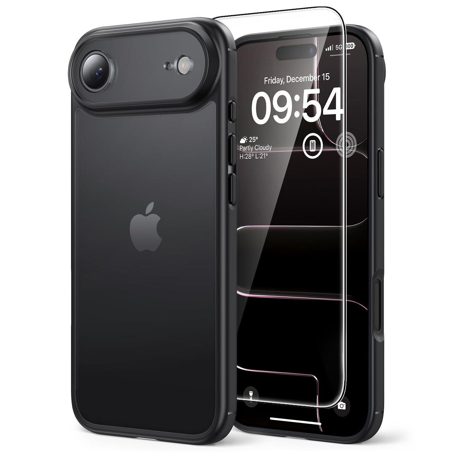 TAURI for iPhone 17 Case, Anti-Yellowing with Screen Protector, Military-Grade Protection Shockproof Slim Phone Case for iPhone 17, Clear