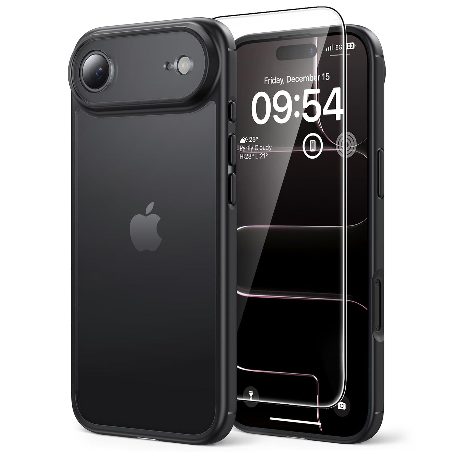 TAURI for iPhone 17 Case, Anti-Yellowing with Screen Protector, Military-Grade Protection Shockproof Slim Phone Case for iPhone 17, Clear