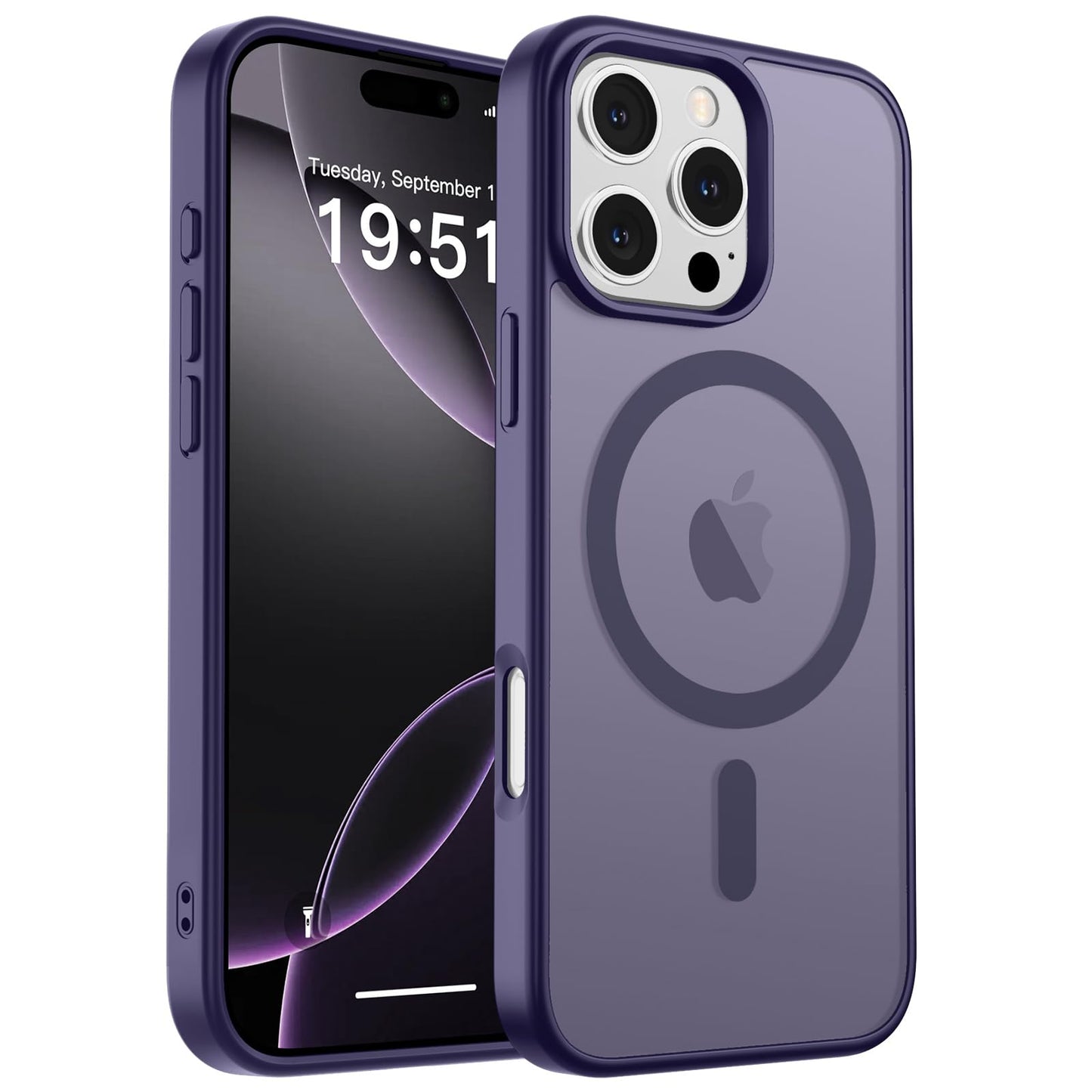 Magnetic for iPhone 17 Case, Upgraded [Camera Control Button] [Full Camera Protection] [with 1 Screen Protector] Translucent Matte Shockproof Protective Phone Cover, Mist Blue