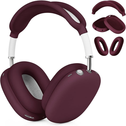 Filoto Case for Airpods Max Headphones,Ear Pad Case Cover/Ear Cups Co ver/Headband for AirPods Max(USB-C/Lightning)(2024/2020),Silicone for Apple Airpod Max,Accessories Cases(Burgundy)