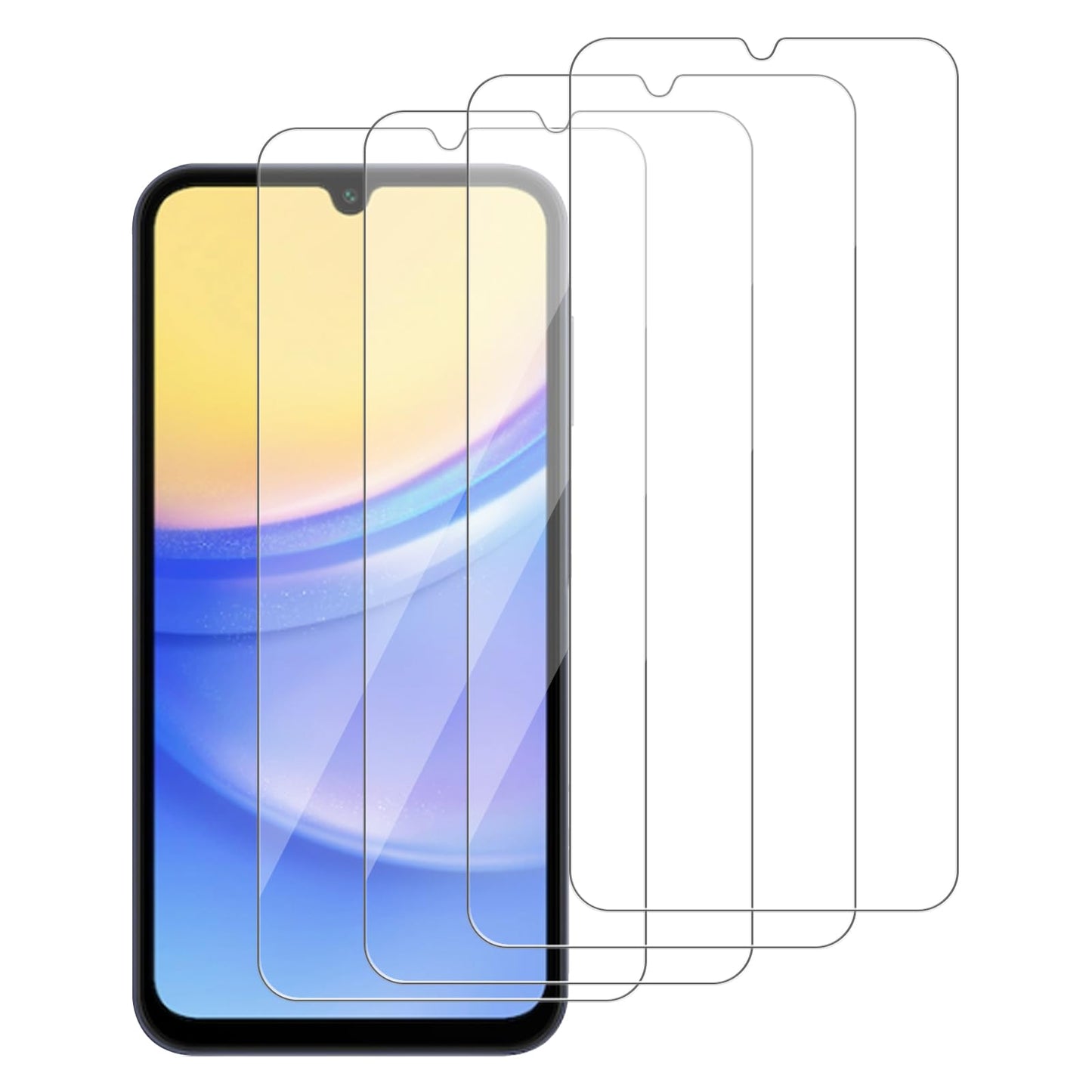 4 Pack Glass Screen Protector Compatible for Samsung Galaxy A25 5G / SM-A256E [9H Hardness]-HD Screen Tempered Glass, Scratch Resistant,Easy Install [Case Friendly]