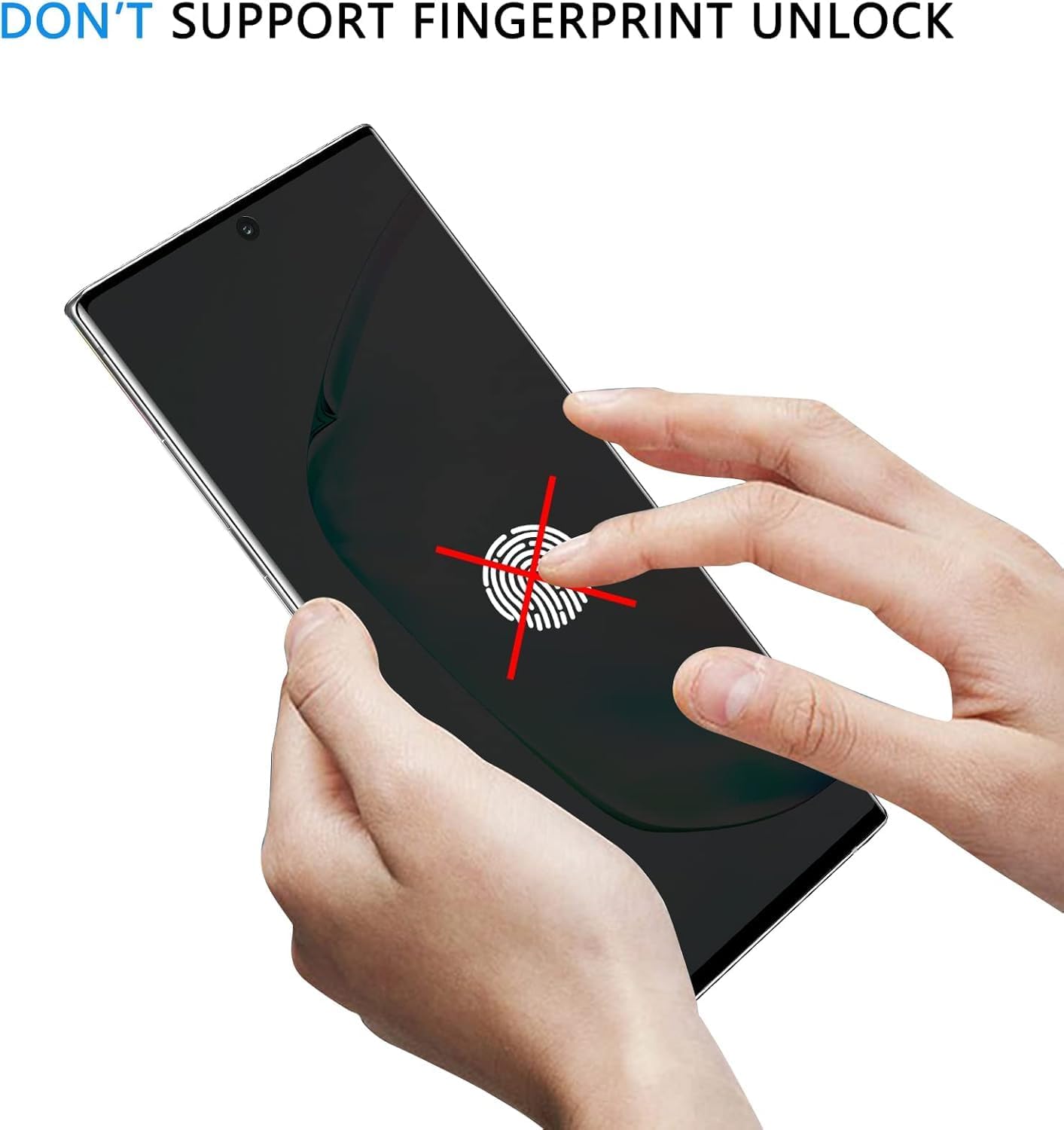 Fotbor 2 Pack for Samsung Galaxy Note 10 Plus Privacy Tempered Glass Screen Protector, 9H Hardness Anti-Scratch Fulll Coverage Case Friendly [Don’t Support Fingerprint Unlock]