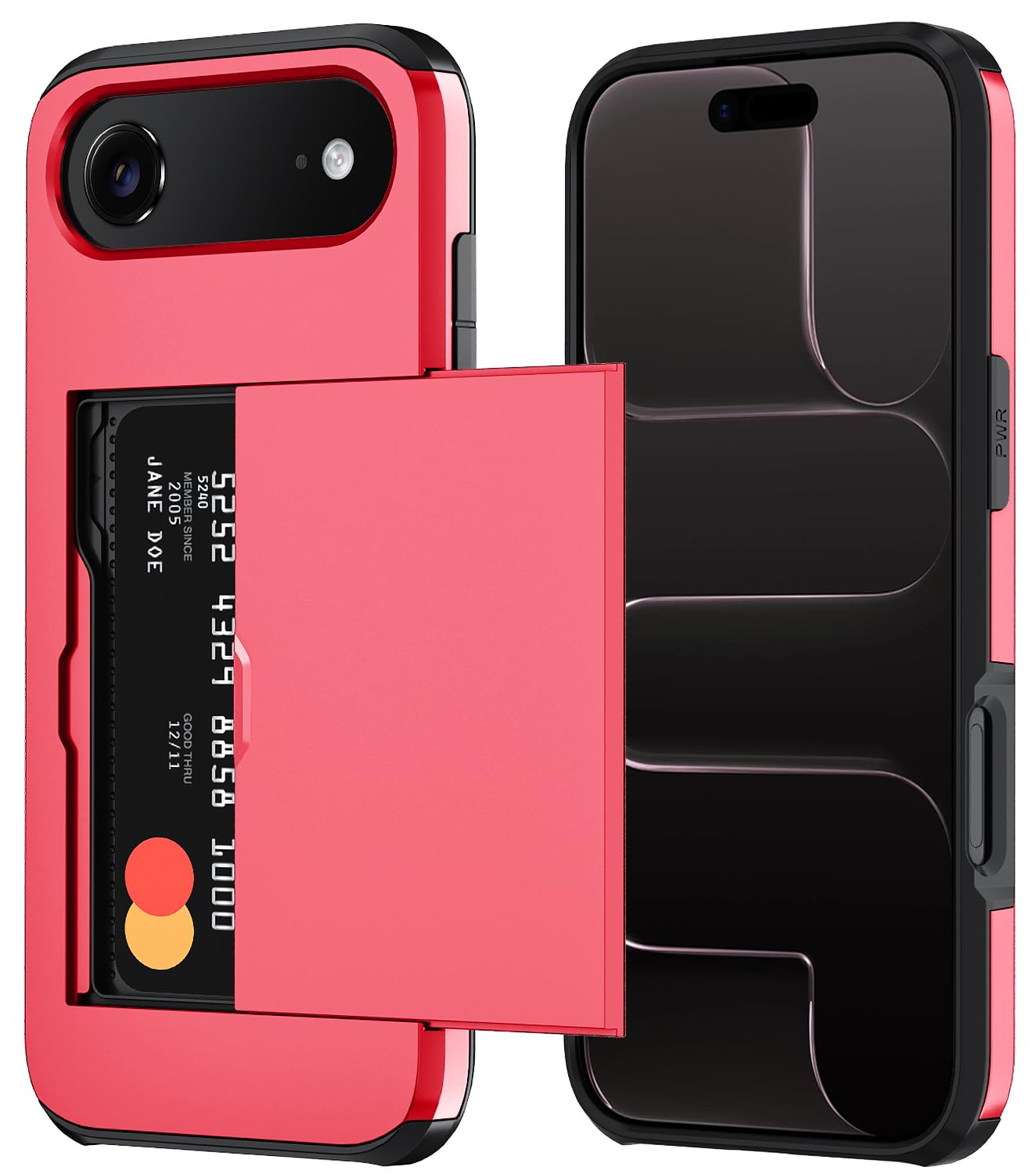 Qinmay Compatible with iPhone 17 Case Wallet,Built-in Card Holder, Heavy Duty Protective Dual Layer Shockproof Hidden Card Slot Slim Wallet Phone Cover for iPhone 17 ，Black
