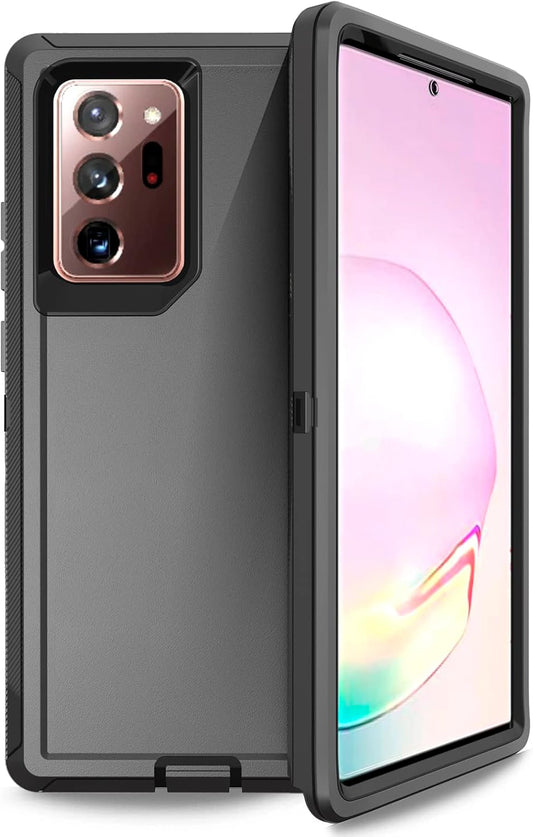 Anloes Case for Samsung Galaxy Note 20 Ultra 5G, Phone Case Heavy Duty Shockproof Dustproof Rugged Defender Protective, 3 in 1 Bumper Cover Black(Without Built-in Screen Protector)