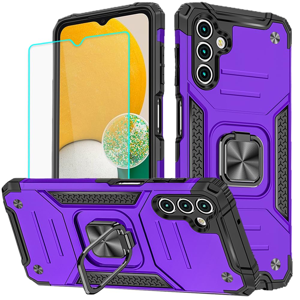 HNHYGETE for Galaxy A13 5G Phone Case with Screen Protector, 360°Military Grade Rotatable Kickstand [Heavy Duty] Protective Cases for Samsung Galaxy A13 5G (Green)