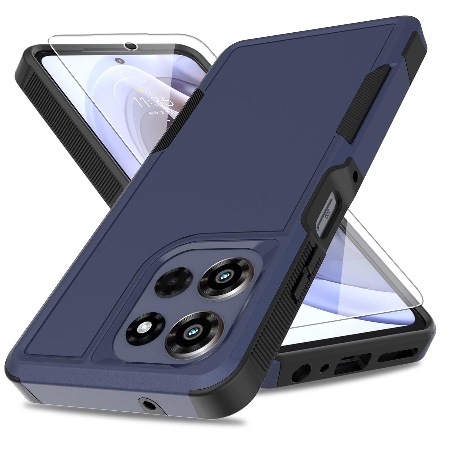 for Motorola Moto G Power 5G 2026 Case, Dual Layer Protective Heavy DutyNon-Slip [Military Grade 16ft.Drop Tested] with HD Screen Protector, Shockproof Rugged Phone Case (Dark Green)