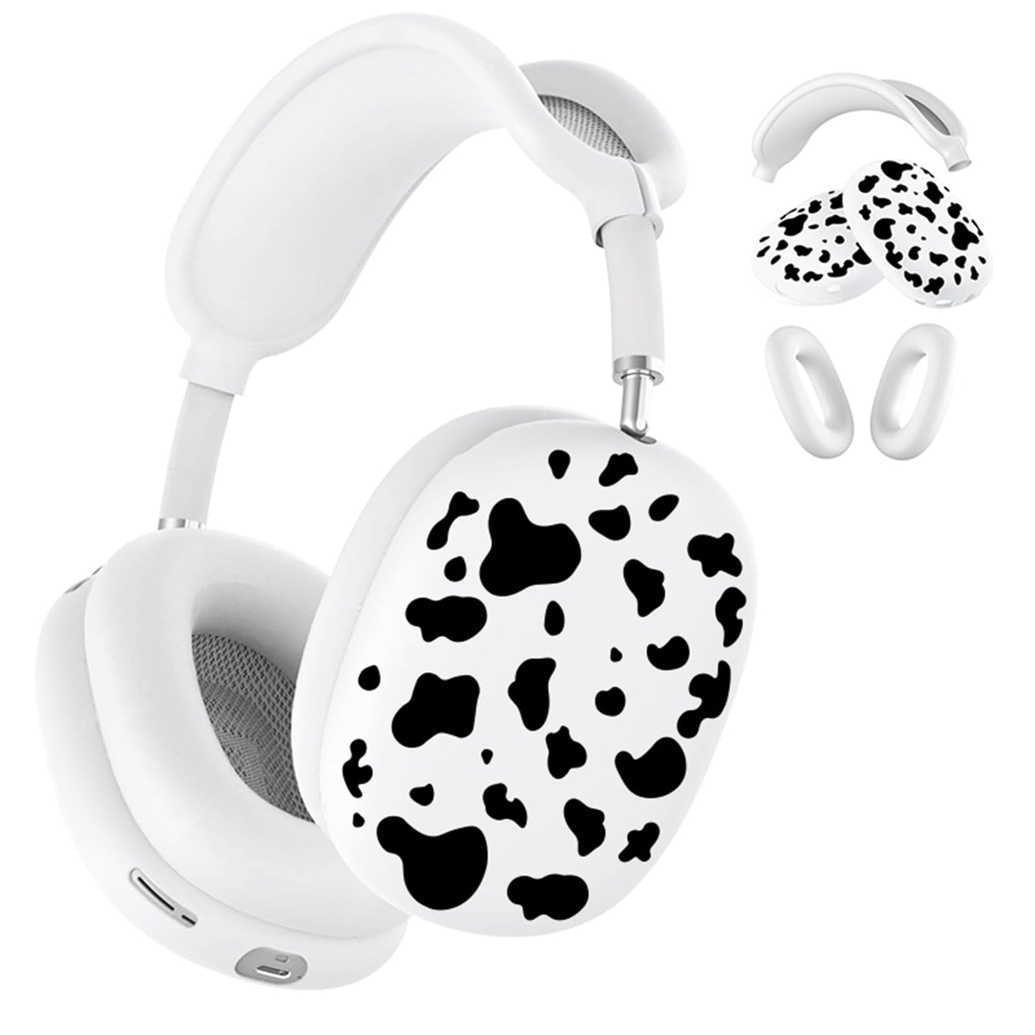 3-in-1 Silicone Case Cover for AirPods Max Headphones, Apple AirPod Max Accessory Protective Cover, Headband/Ear Cups/Ear Pad Covers, Anti-Scratch and Sweatproof