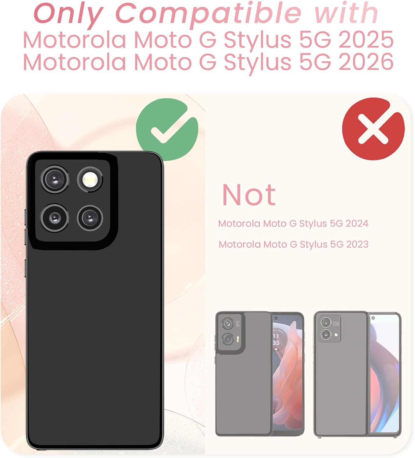 for Motorola Moto G Stylus 5G 2025/2026 Phone Case with Screen Protector,Cute Love Heart,Ring Metal Kickstand,Plated Gold Edge Soft TPU Protection Cover for Moto G Stylus 2025/2026 (Pink)