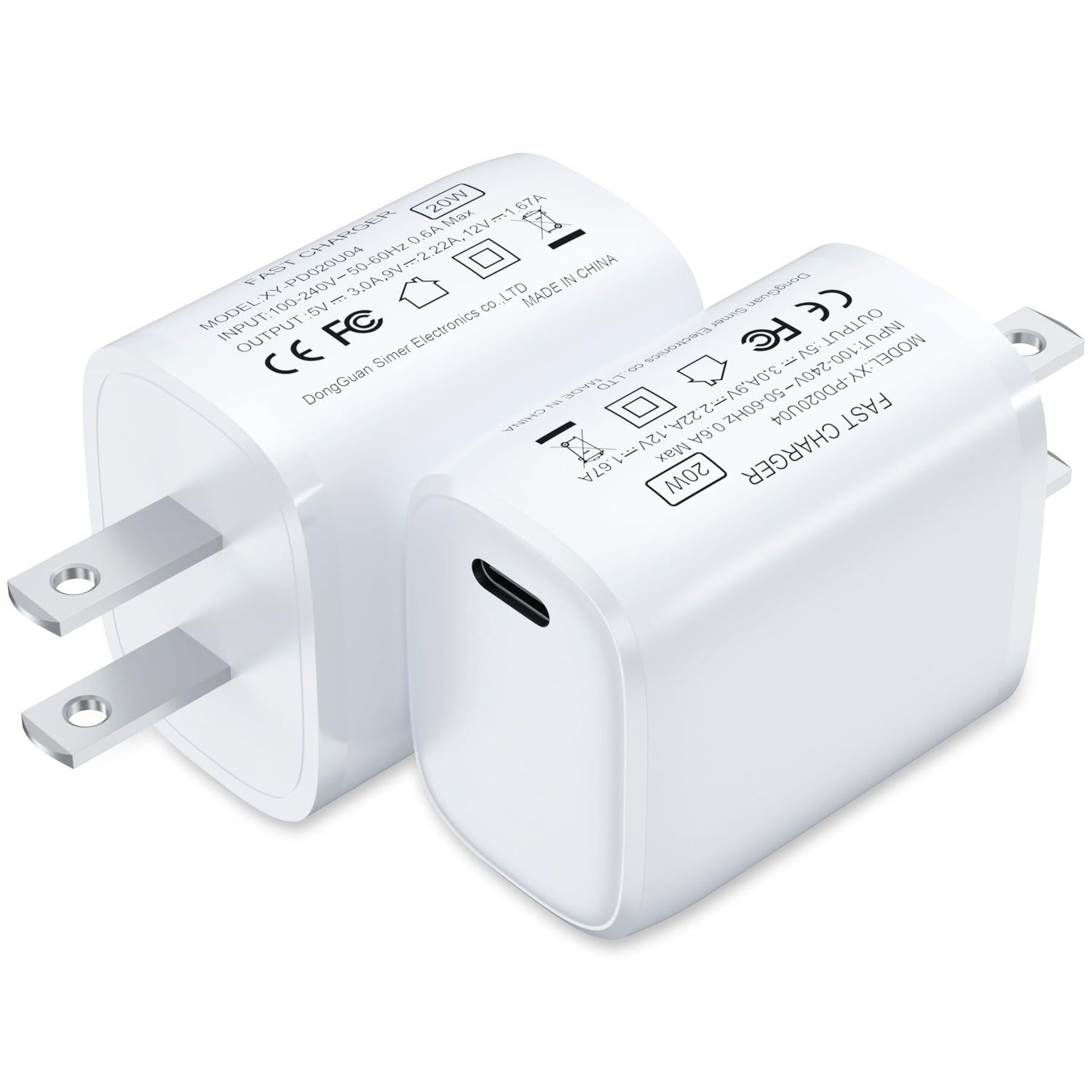 [4 Pack] USB-C Wall Charger, 20W USB-C Power Adapter Replacement for Phone 17/16/15/14/13/15 Pro/Pro Max/Plus/XS/XR/X,Galaxy, Pixel,i Pad and More