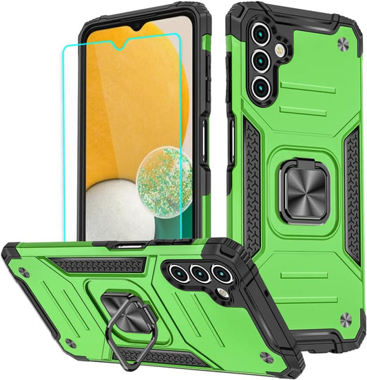 HNHYGETE for Galaxy A13 5G Phone Case with Screen Protector, 360°Military Grade Rotatable Kickstand [Heavy Duty] Protective Cases for Samsung Galaxy A13 5G (Green)