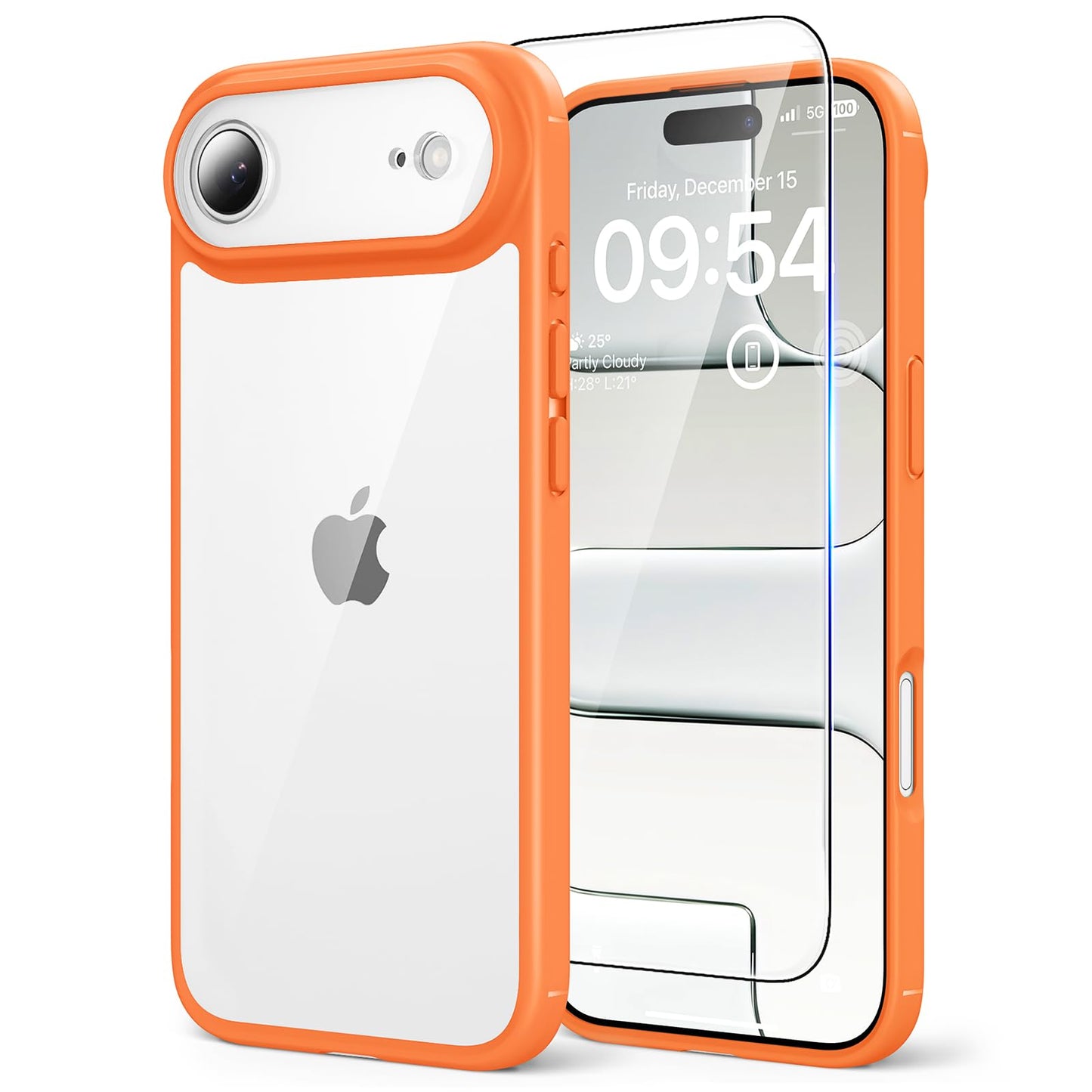 TAURI for iPhone 17 Case, Anti-Yellowing with Screen Protector, Military-Grade Protection Shockproof Slim Phone Case for iPhone 17, Clear