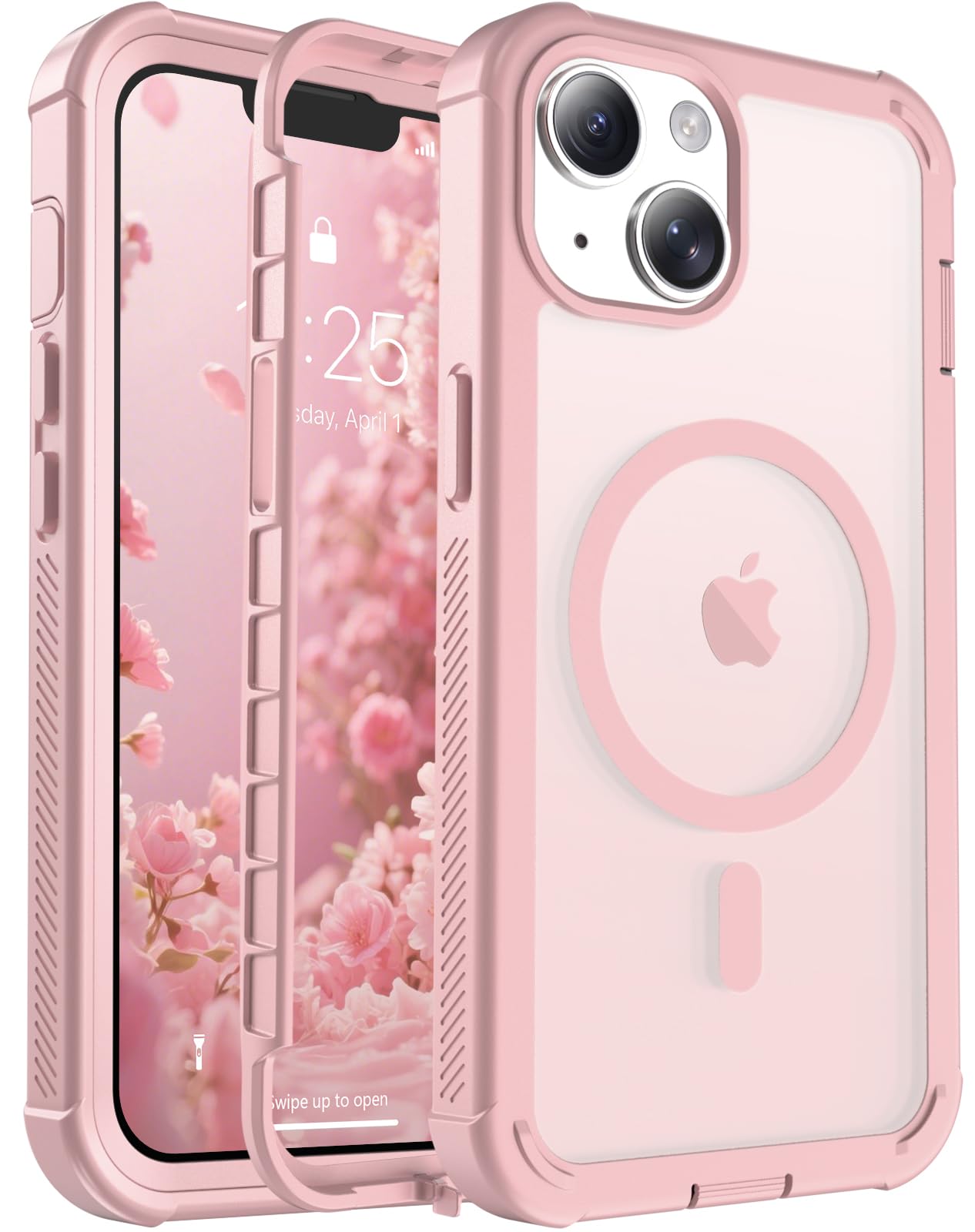 Magnetic for iPhone 17 Case, [Compatible with MagSafe][Military Grade Drop Protection][Heavy Duty Protection][Non-Slip][Shockproof] 2-Layer Durable Bumper Phone Case 6.3''-Black