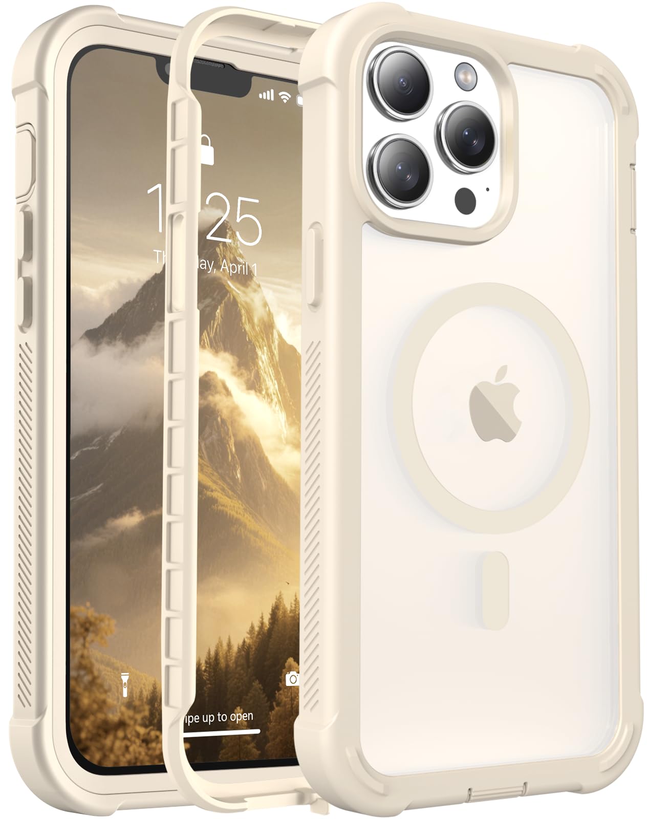 Magnetic for iPhone 17 Case, [Compatible with MagSafe][Military Grade Drop Protection][Heavy Duty Protection][Non-Slip][Shockproof] 2-Layer Durable Bumper Phone Case 6.3''-Black