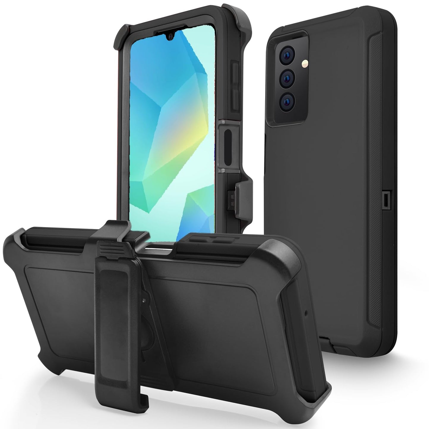 Belt Clip Case for Samsung Galaxy A25 (6.5"), 3 in 1 Full Body Shockproof Heavy Duty Military Grade Tough Durable Protection Case for Samsung Galaxy A25 5G 2024 Release