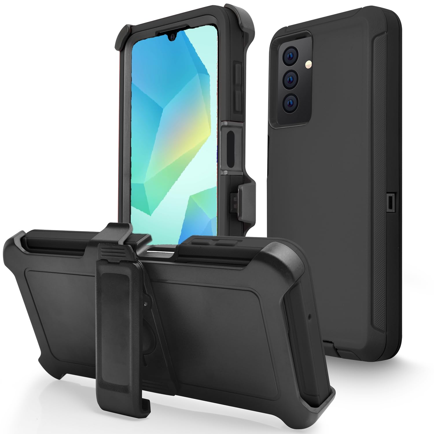 Belt Clip Case for Samsung Galaxy A25 (6.5"), 3 in 1 Full Body Shockproof Heavy Duty Military Grade Tough Durable Protection Case for Samsung Galaxy A25 5G 2024 Release