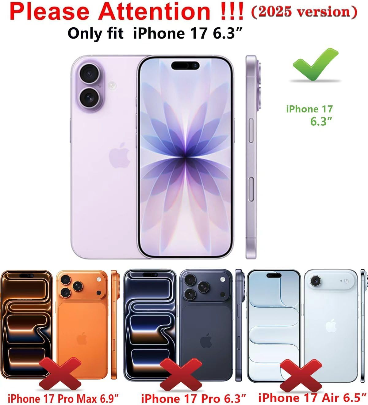 Qinmay Compatible with iPhone 17 Case Wallet,Built-in Card Holder, Heavy Duty Protective Dual Layer Shockproof Hidden Card Slot Slim Wallet Phone Cover for iPhone 17 ，Black