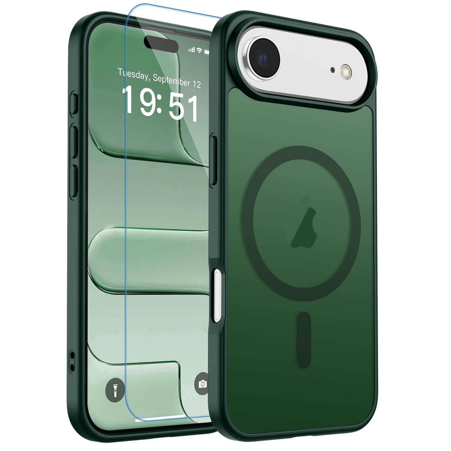 Magnetic for iPhone 17 Case, Upgraded [Camera Control Button] [Full Camera Protection] [with 1 Screen Protector] Translucent Matte Shockproof Protective Phone Cover, Mist Blue