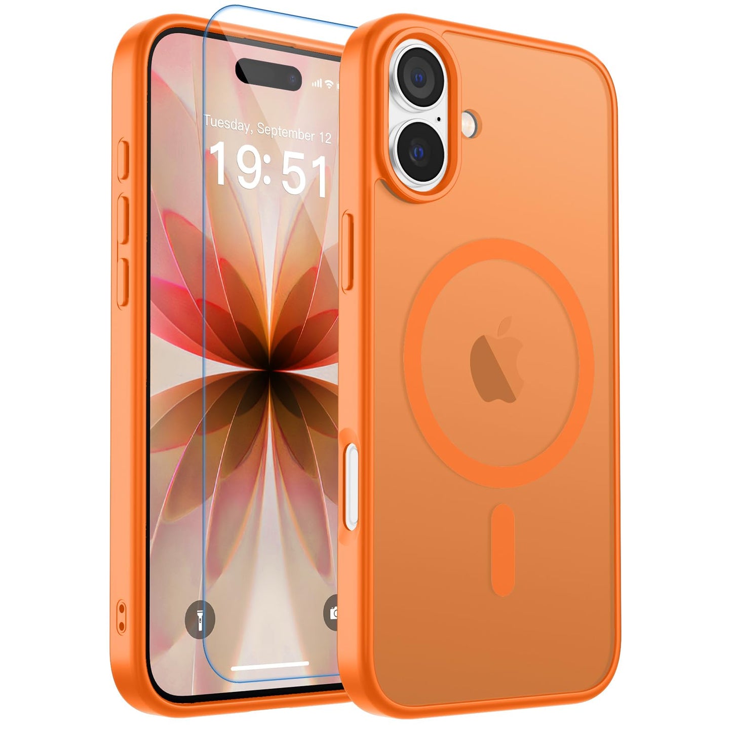 Magnetic for iPhone 17 Case, Upgraded [Camera Control Button] [Full Camera Protection] [with 1 Screen Protector] Translucent Matte Shockproof Protective Phone Cover, Mist Blue
