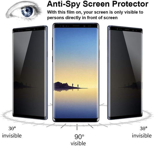[2 Pack] AOKER for Galaxy Note 8 / Note 9 Privacy Screen Protector Tempered Glass Film, 3D Curved Edge Case Friendly Easy Install Anti Spy/Scratch Compatible Samsung Galaxy Note 8 / Note 9
