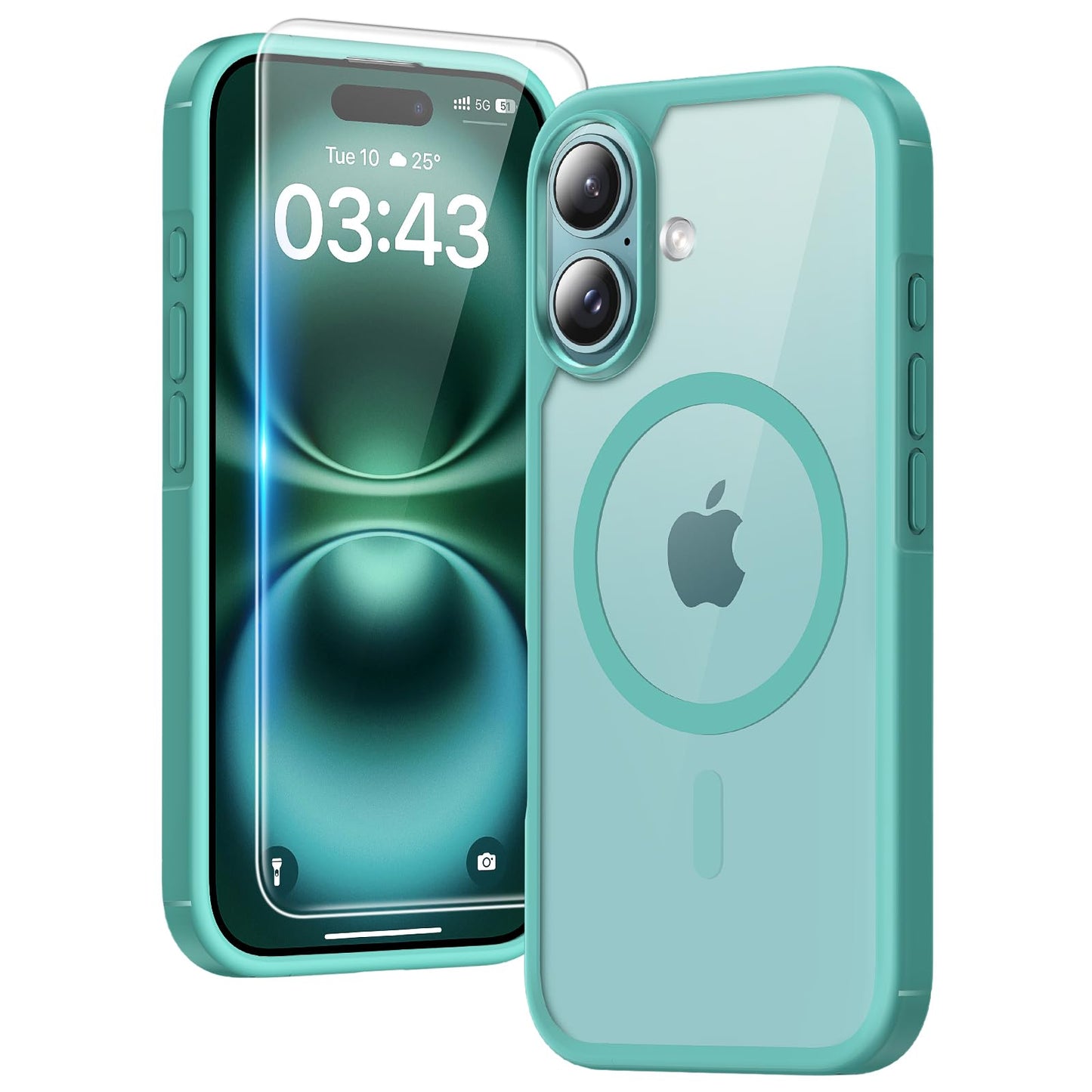 TAURI for iPhone 17 Case, Anti-Yellowing with Screen Protector, Military-Grade Protection Shockproof Slim Phone Case for iPhone 17, Clear