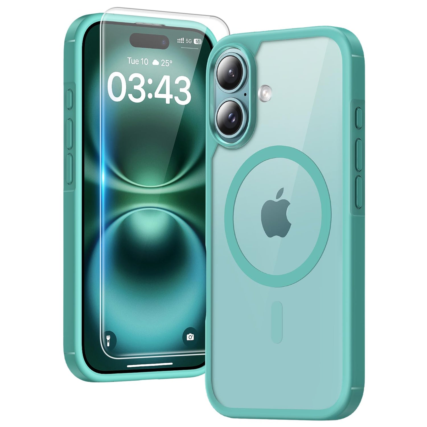 TAURI for iPhone 17 Case, Anti-Yellowing with Screen Protector, Military-Grade Protection Shockproof Slim Phone Case for iPhone 17, Clear
