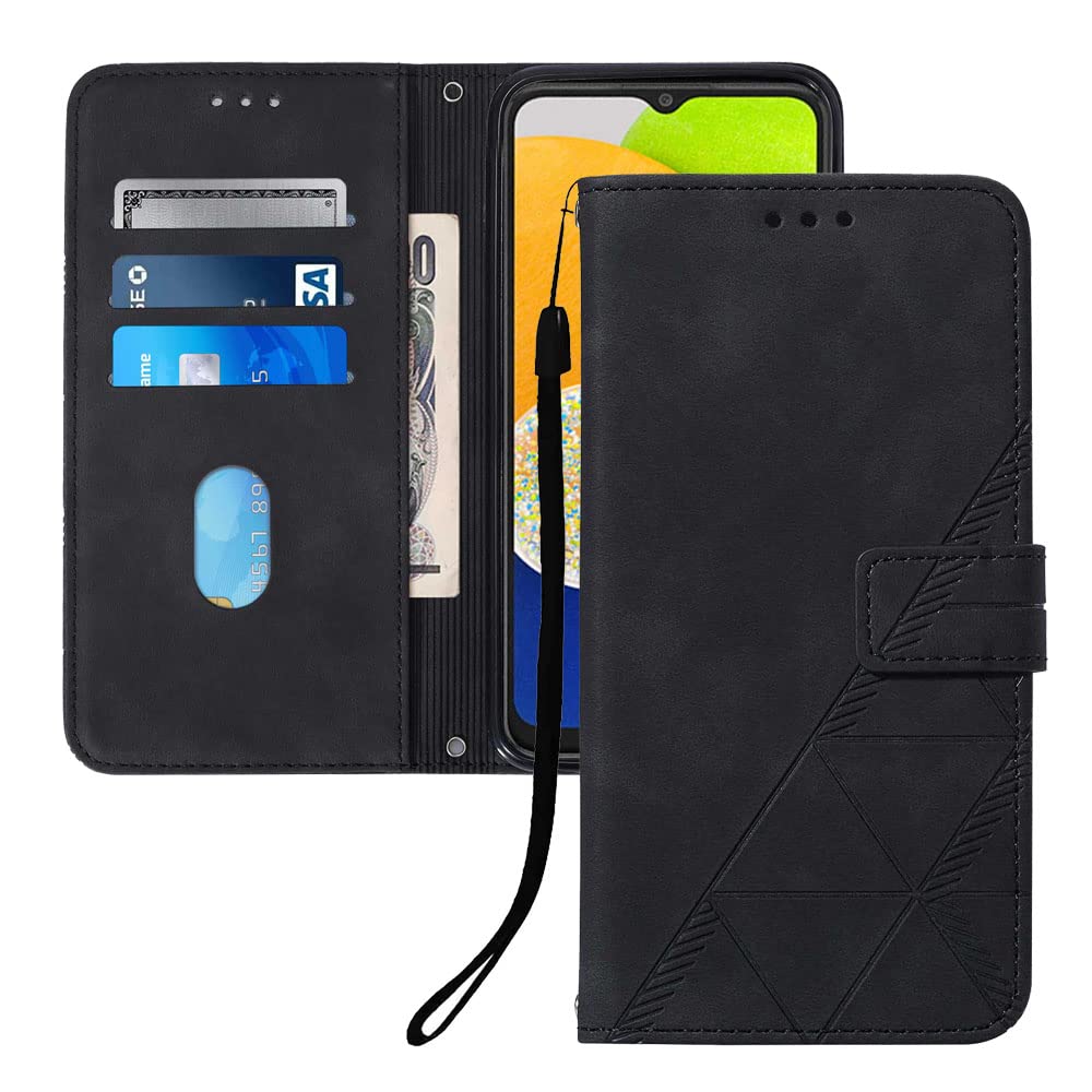 Flip Case for Moto Edge 2024 5G Faux Leather Wallet Holster with Cards Holder Kickstand Magnetic Closure Shockproof Folio Protect Cover for Motorola Edge (2024). Black YBS