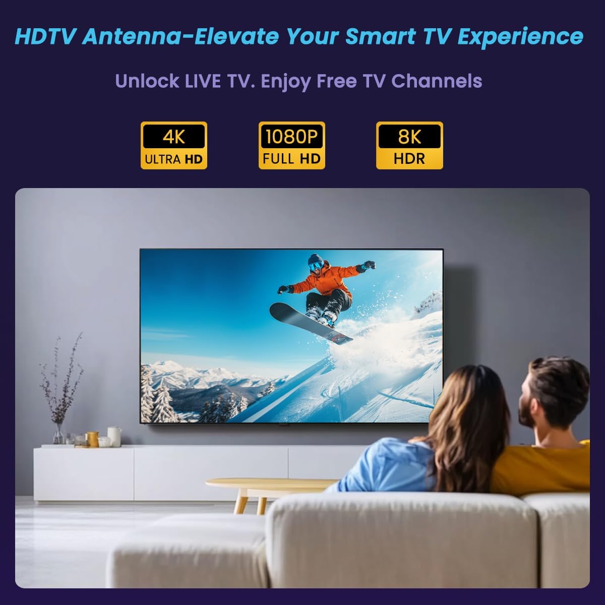 2026 Long Range Outdoor TV Antenna for Smart TV - 4K 1080P ATSC 3.0 Ready