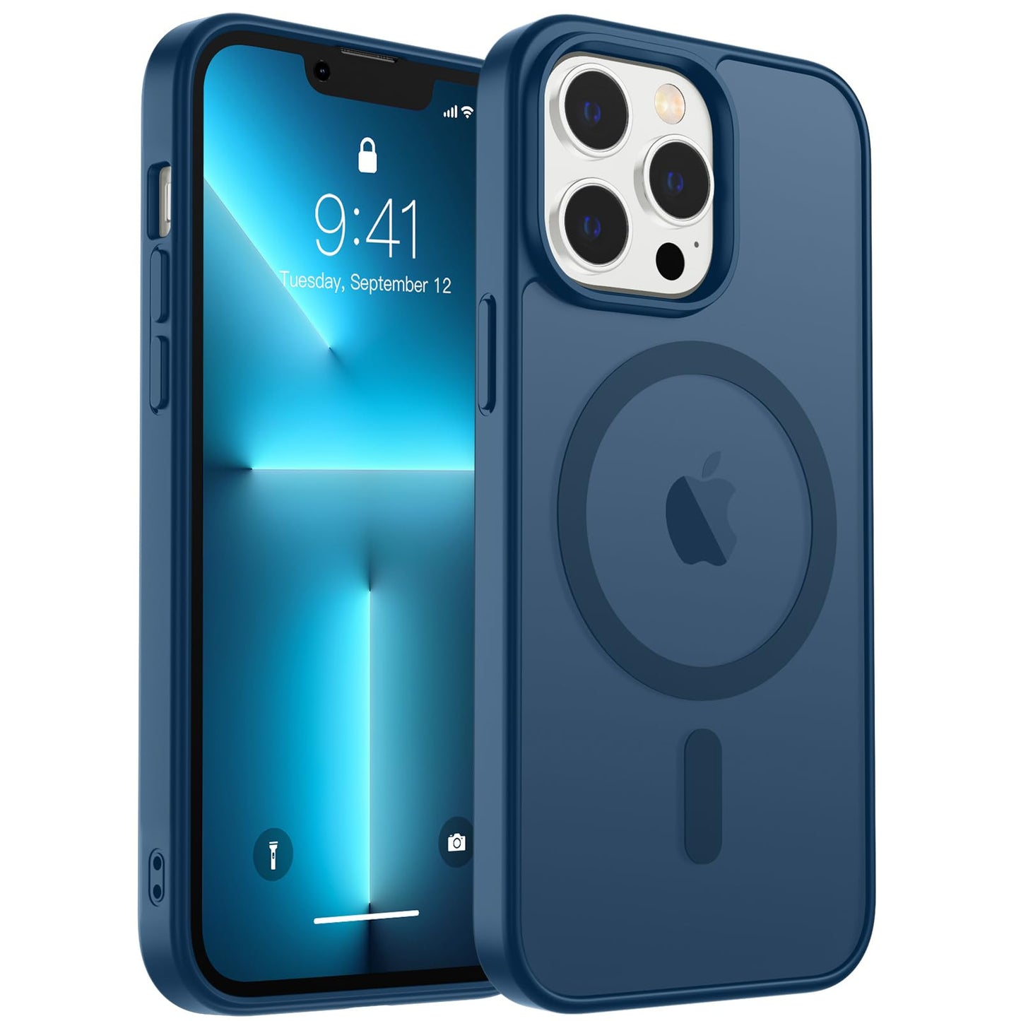 Magnetic for iPhone 17 Case, Upgraded [Camera Control Button] [Full Camera Protection] [with 1 Screen Protector] Translucent Matte Shockproof Protective Phone Cover, Mist Blue