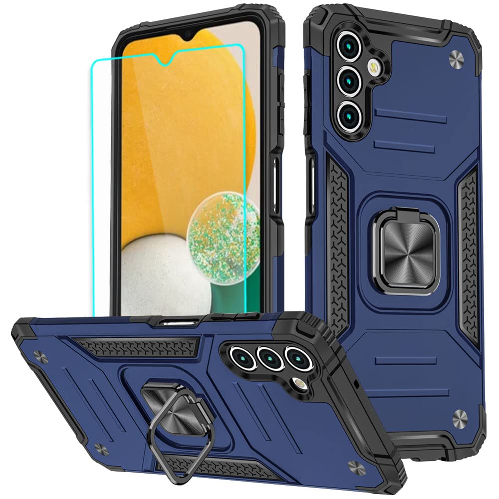 HNHYGETE for Galaxy A13 5G Phone Case with Screen Protector, 360°Military Grade Rotatable Kickstand [Heavy Duty] Protective Cases for Samsung Galaxy A13 5G (Green)