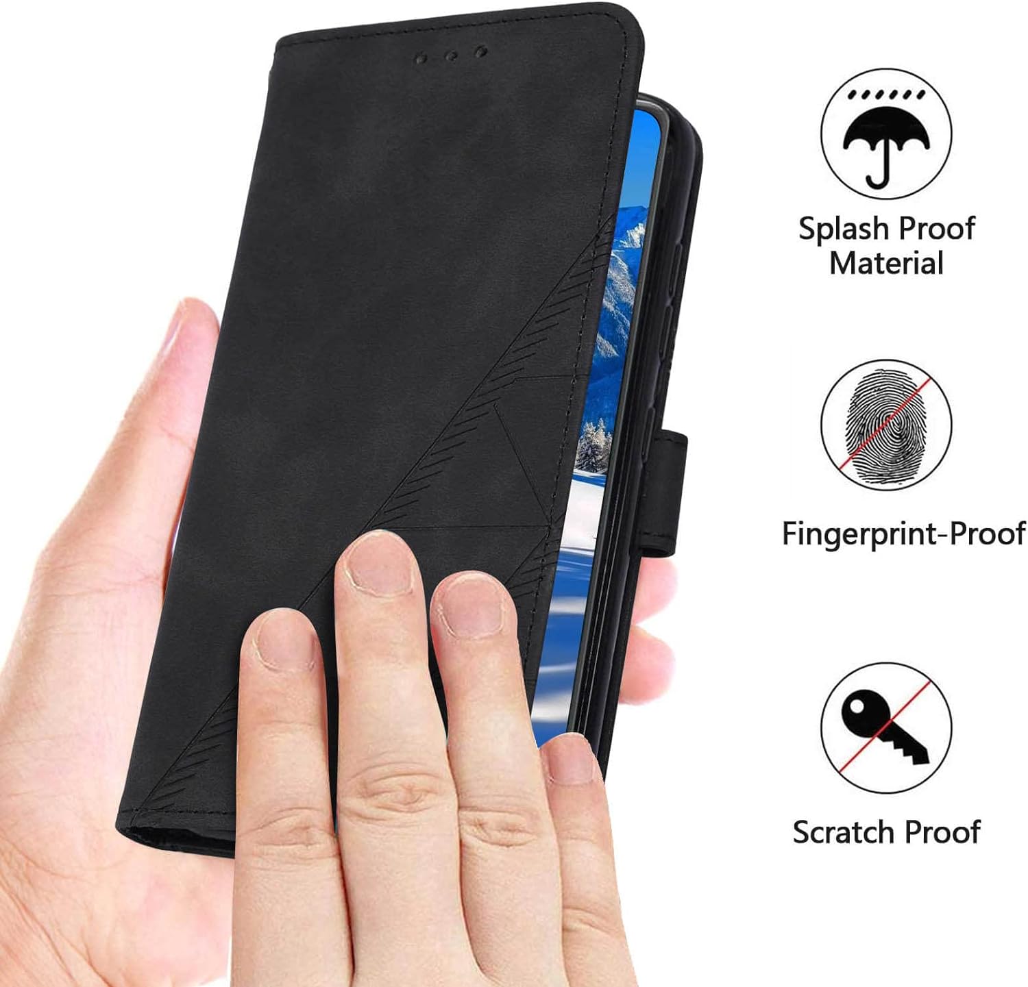 for Moto G Power 5G 2024 Case Wallet, Card Holder Slots, Wrist Strap, TPU Interior Protective, Stand PU Leather Flip Cover for Moto G Power 5G 2024 (Black)