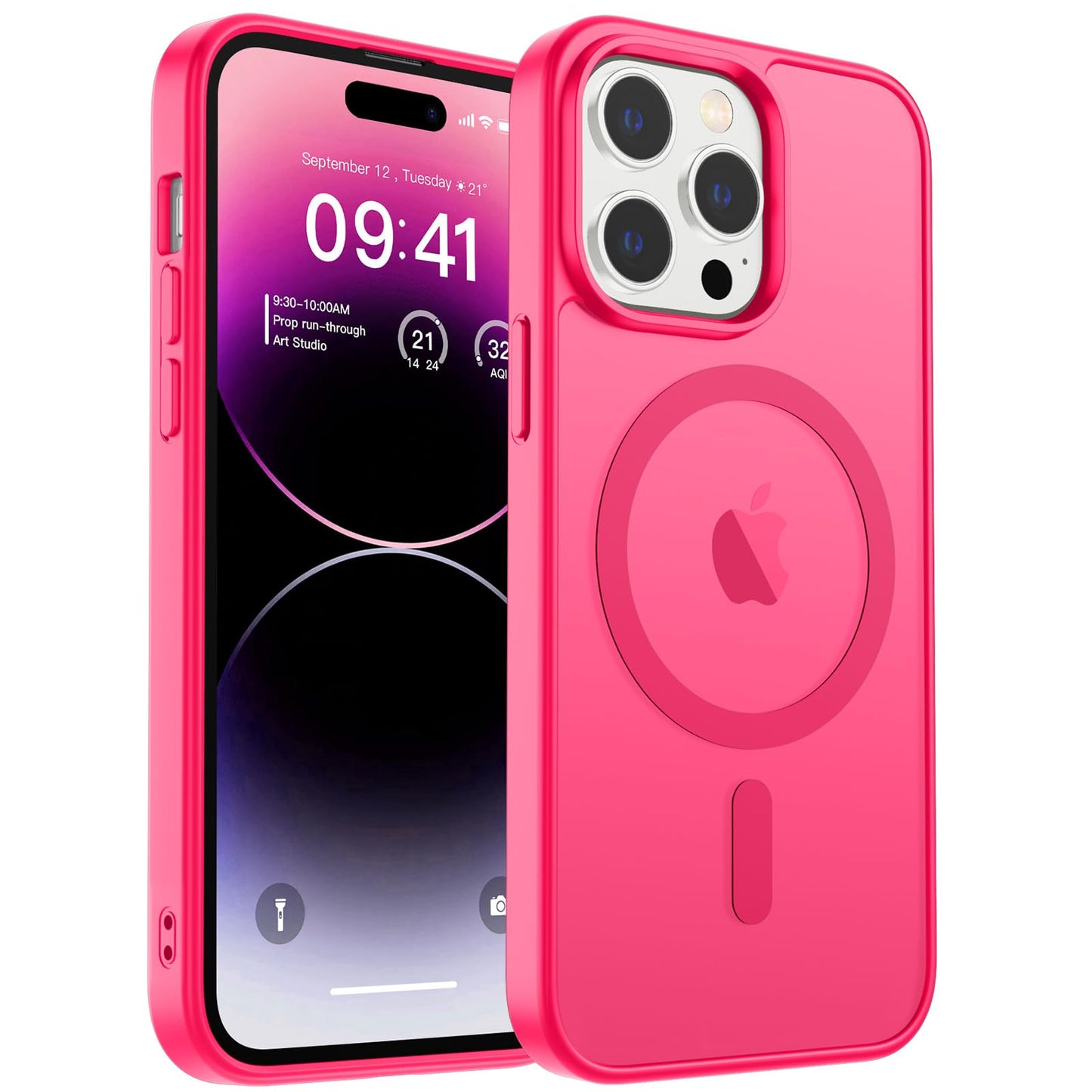 Magnetic for iPhone 17 Case, Upgraded [Camera Control Button] [Full Camera Protection] [with 1 Screen Protector] Translucent Matte Shockproof Protective Phone Cover, Mist Blue