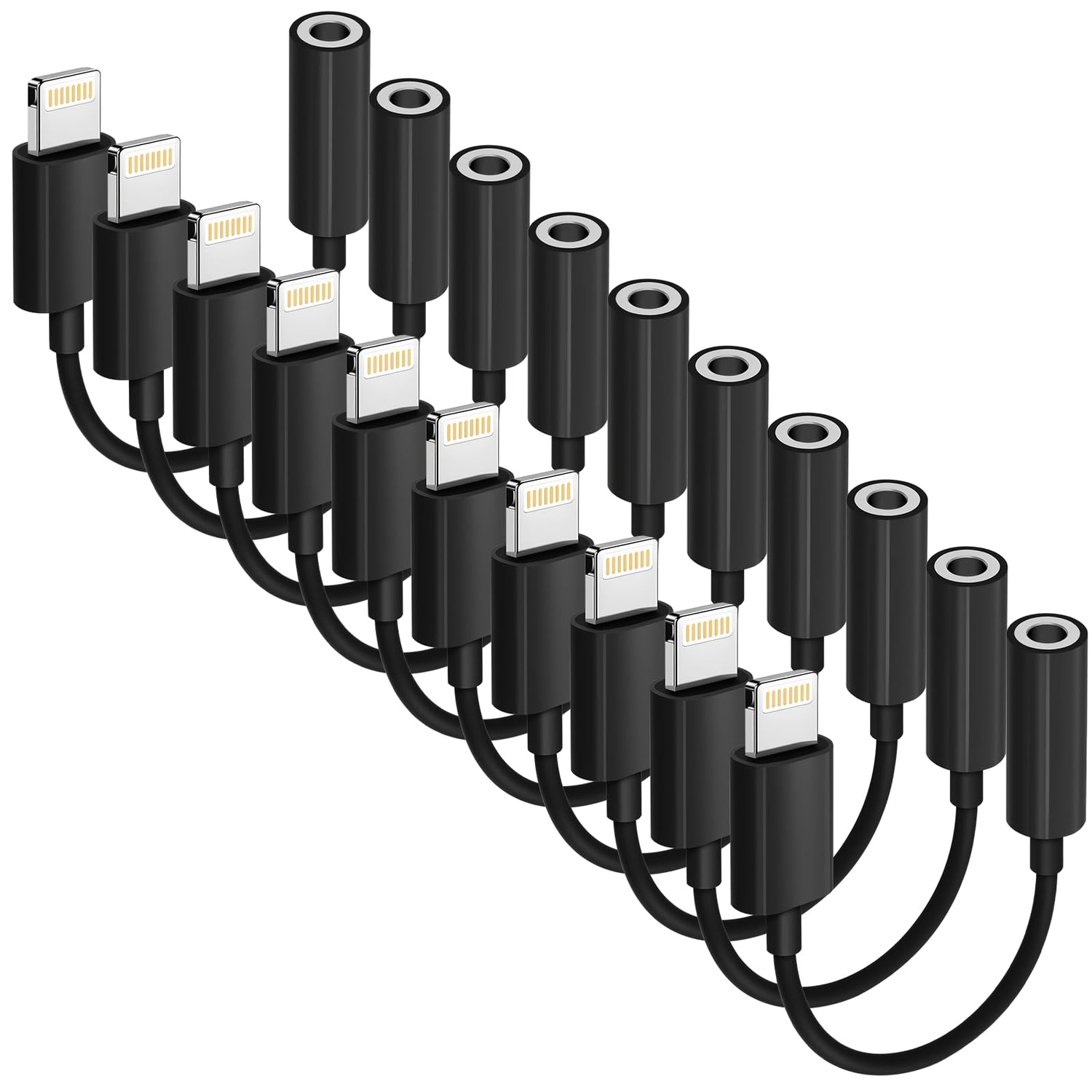 [Apple MFi Certified] 2 Pack Lightning to 3.5 mm Headphone Jack Adapter, iPhone Aux Adapter Converter Dongle Audio Cable Compatible with iPhone 14 13 12 11 X XS 8 7