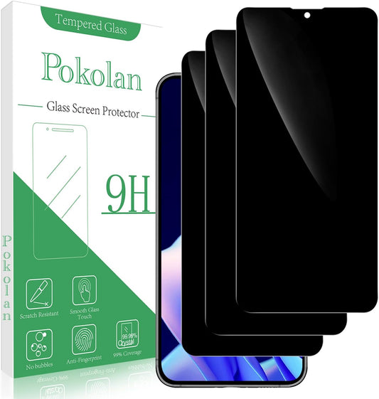 Pokolan [3 Pack Privacy Screen Protector for Samsung Galaxy S23 FE 5G Anti Spy Private Tempered Glass, Anti-Scratch, Bubble Free
