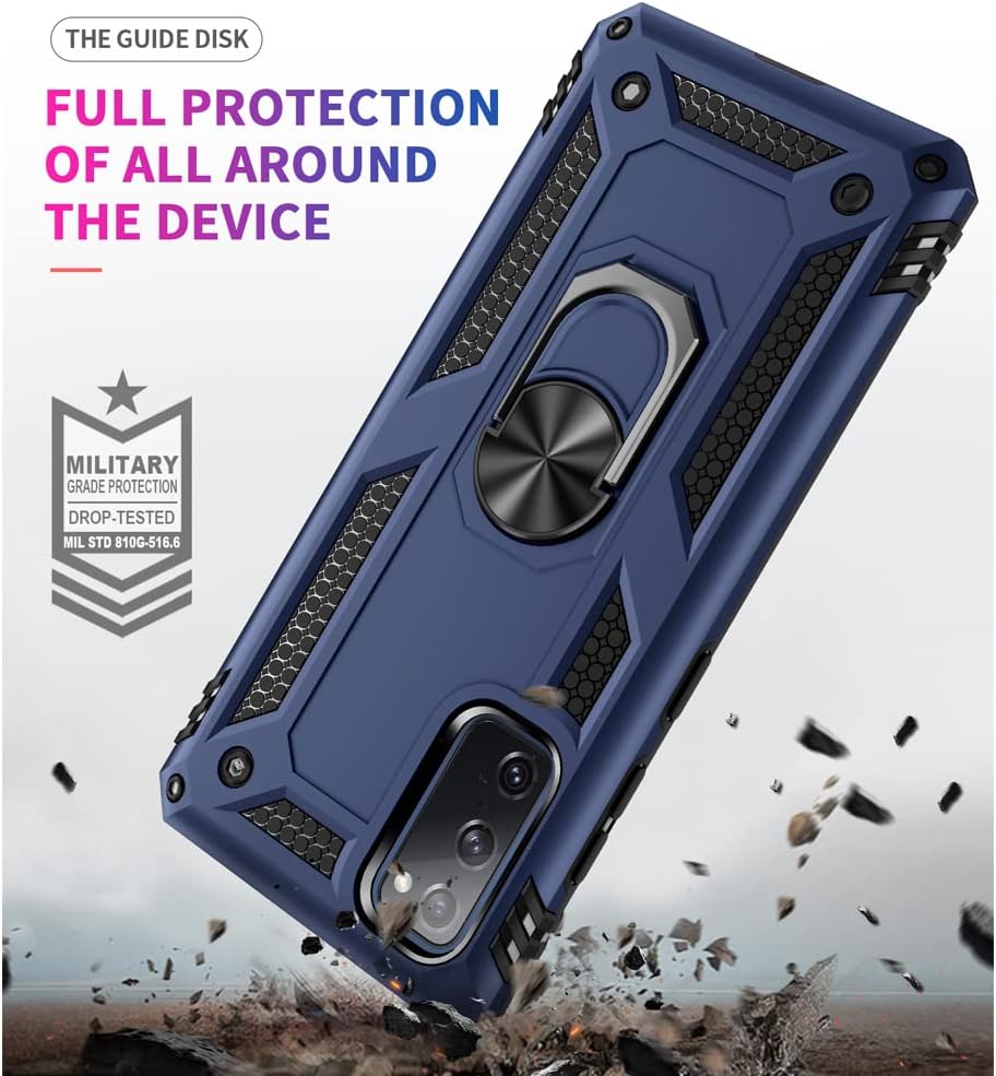 for Samsung Galaxy S20 FE Case, Samsung S20 FE Case with HD Screen Protector, [Military Grade 16ft. Drop Tested] Ring Shockproof Protective Phone Case for Samsung Galaxy S20 FE,Blue
