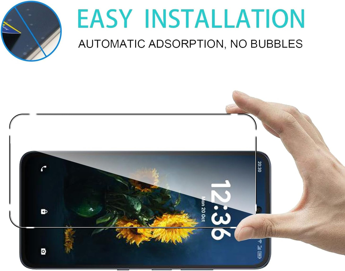 2 Pack Compatible with TCL NxtPaper 70 Pro/K70/K70 XE Screen Protector,Full Coverage 9H Tempered Glass Film,HD Clear Scratch Resistant,Bubble-Free