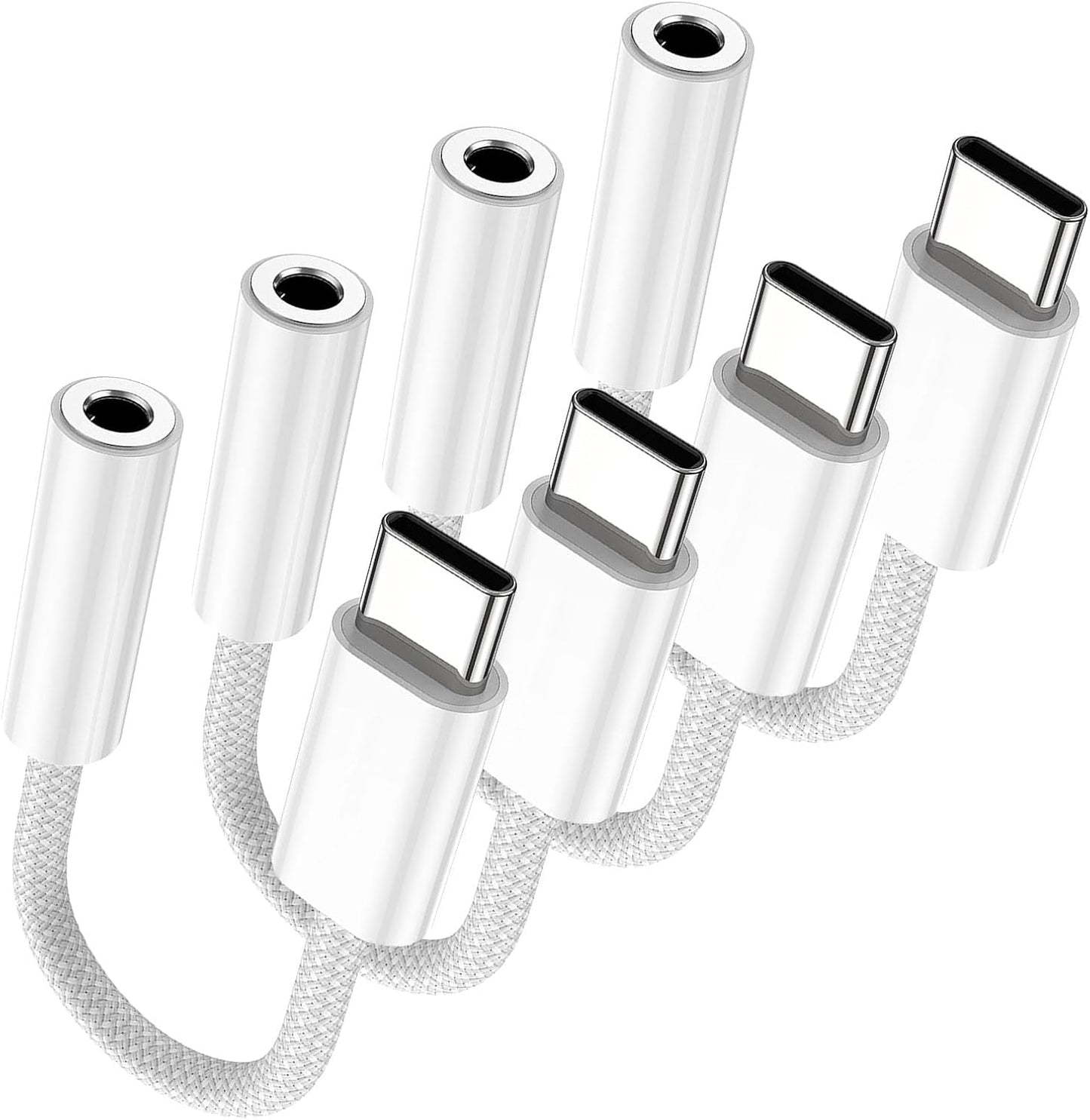Fidioto 4 Pack USB-C to 3.5 mm Jack Adapter, Aux to USB C Adapter for Headphones Cable Compatible with iPhone 17/16 Pro Max/16 Pro/16/Samsung Galaxy S24/S23/S22/S21 Ultra/iPad Pro/Pixel 8 …