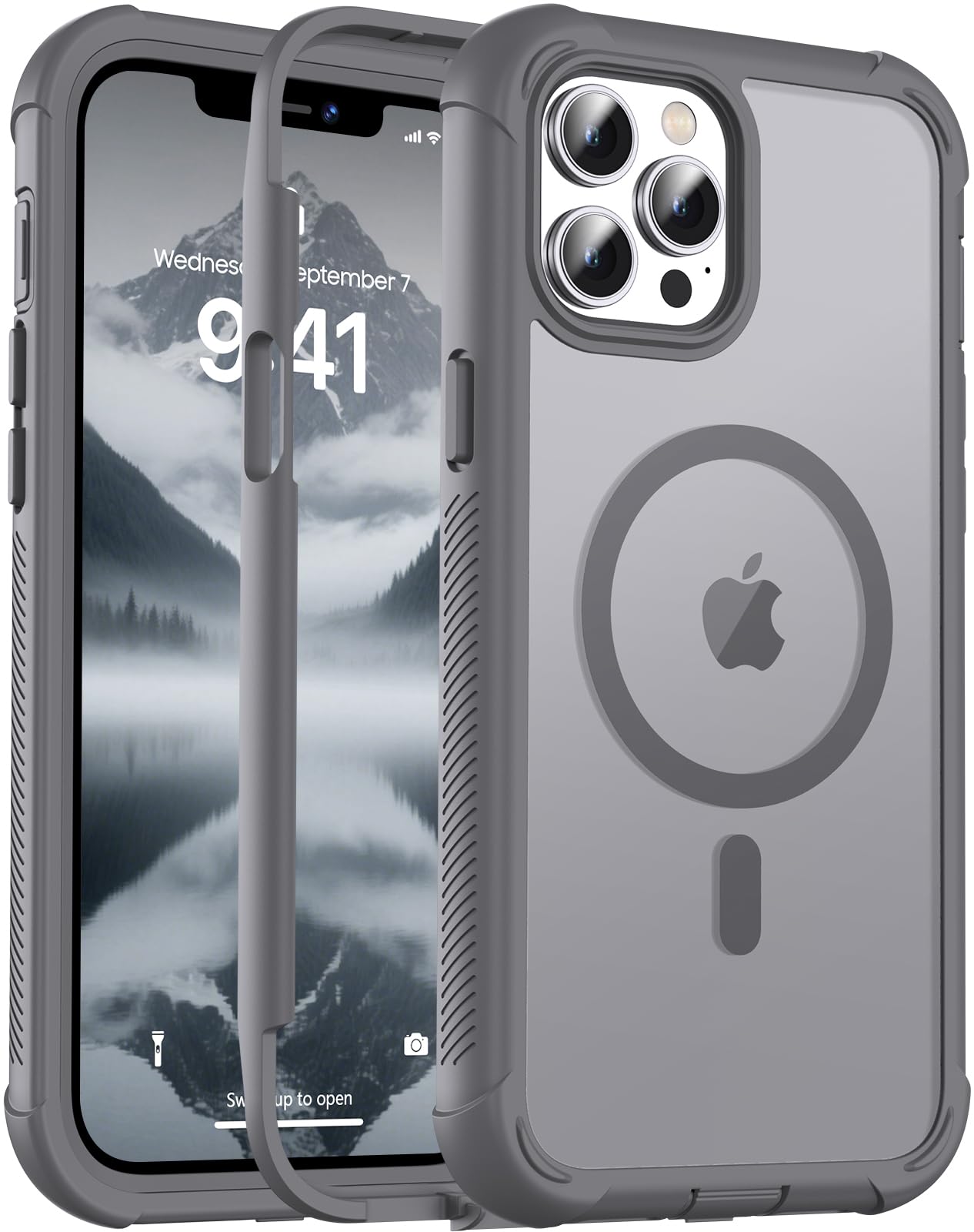 Magnetic for iPhone 17 Case, [Compatible with MagSafe][Military Grade Drop Protection][Heavy Duty Protection][Non-Slip][Shockproof] 2-Layer Durable Bumper Phone Case 6.3''-Black