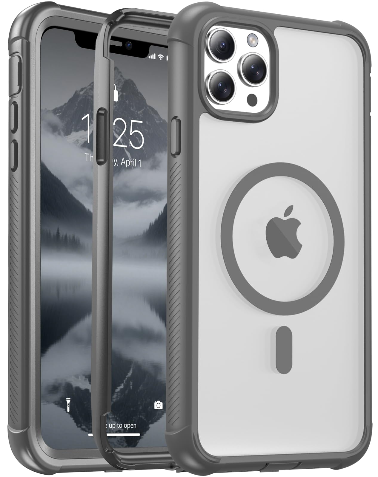 Magnetic for iPhone 17 Case, [Compatible with MagSafe][Military Grade Drop Protection][Heavy Duty Protection][Non-Slip][Shockproof] 2-Layer Durable Bumper Phone Case 6.3''-Black