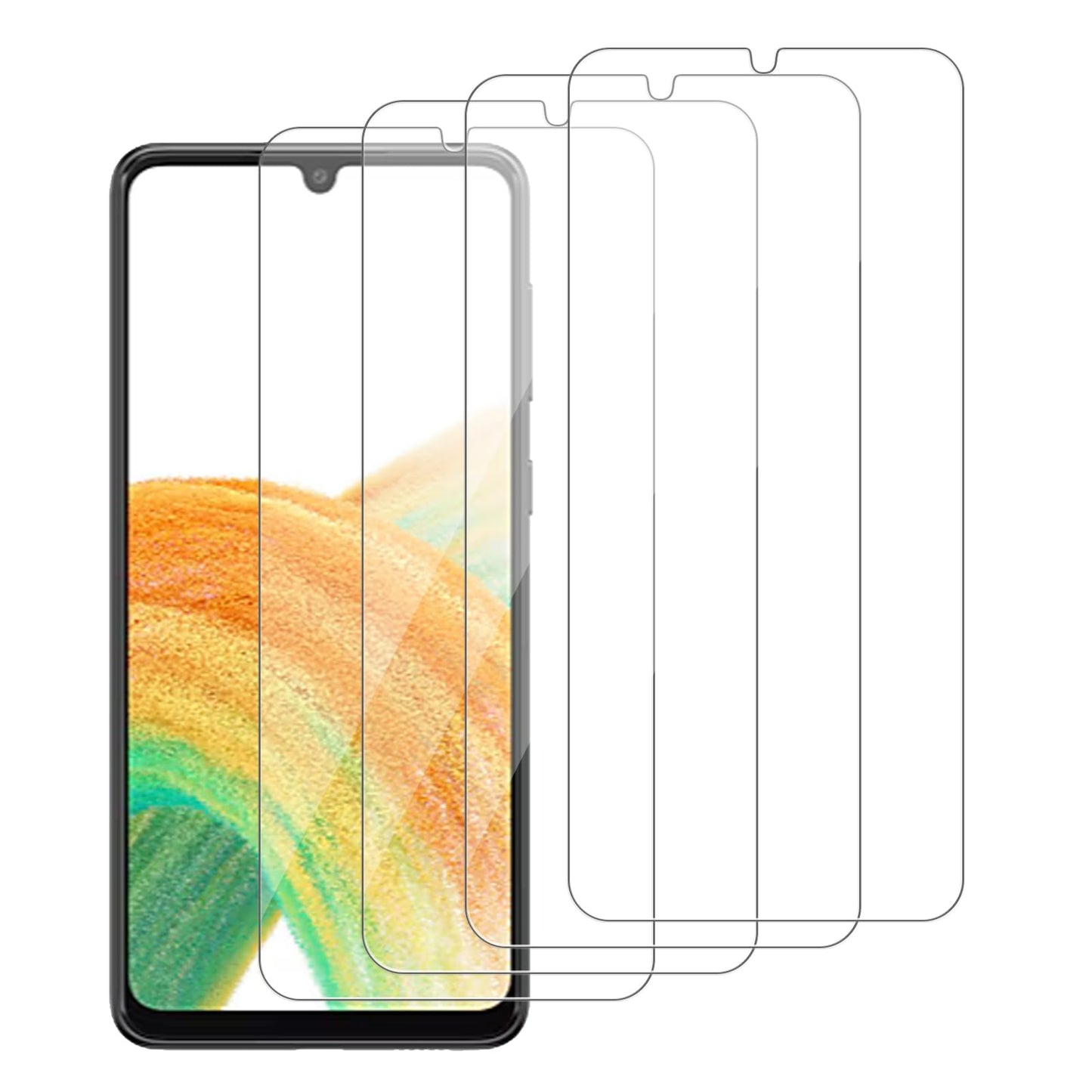 4 Pack Glass Screen Protector Compatible for Samsung Galaxy A25 5G / SM-A256E [9H Hardness]-HD Screen Tempered Glass, Scratch Resistant,Easy Install [Case Friendly]