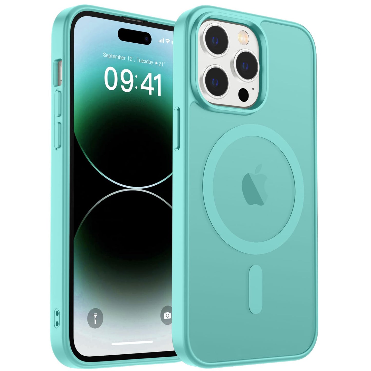 Magnetic for iPhone 17 Case, Upgraded [Camera Control Button] [Full Camera Protection] [with 1 Screen Protector] Translucent Matte Shockproof Protective Phone Cover, Mist Blue