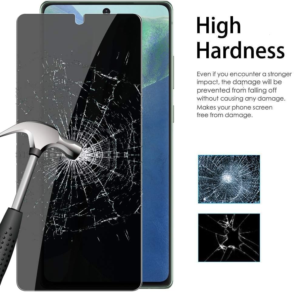 [2 Pack] Note 20 Privacy Screen Protector Anti-Spy, LYWHL Tempered Glass Screen Protector for Samsung Galaxy Note 20, Black 9H Hardness Anti-Scratch Bubble Free [Don't Support Fingerprint Unlock]