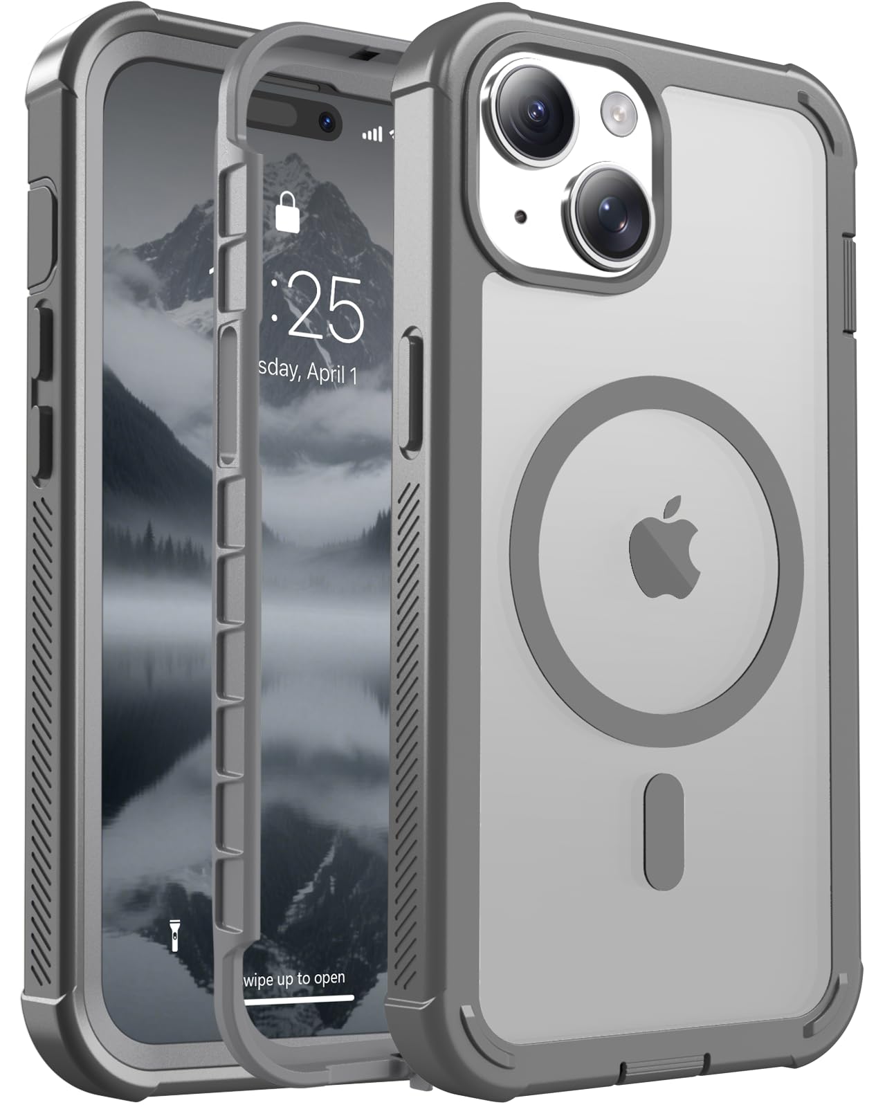 Magnetic for iPhone 17 Case, [Compatible with MagSafe][Military Grade Drop Protection][Heavy Duty Protection][Non-Slip][Shockproof] 2-Layer Durable Bumper Phone Case 6.3''-Black