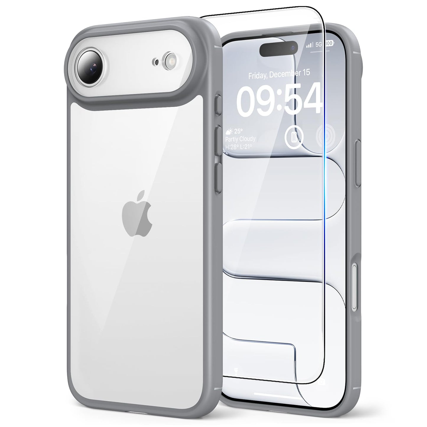 TAURI for iPhone 17 Case, Anti-Yellowing with Screen Protector, Military-Grade Protection Shockproof Slim Phone Case for iPhone 17, Clear